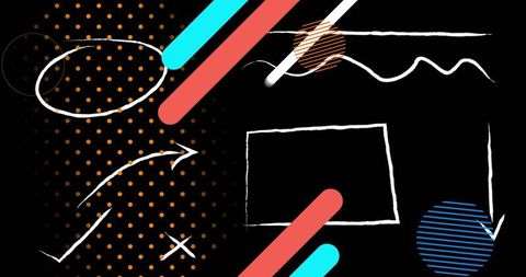 Abstract Colorful Dynamic Design Elements on Black Background - Download Free Stock Images Pikwizard.com