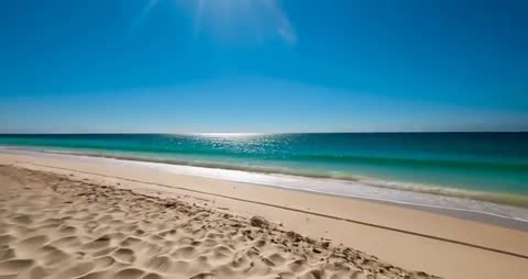 Stunning Panorama of Sunny Beach Scene with Shimmering Waves