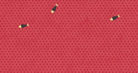 Bright Fish Pattern on Dotted Red Background - Download Free Stock Images Pikwizard.com