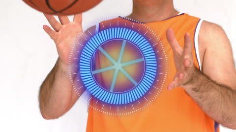 Animated Scope Overlay with Basketball Player Dribbling