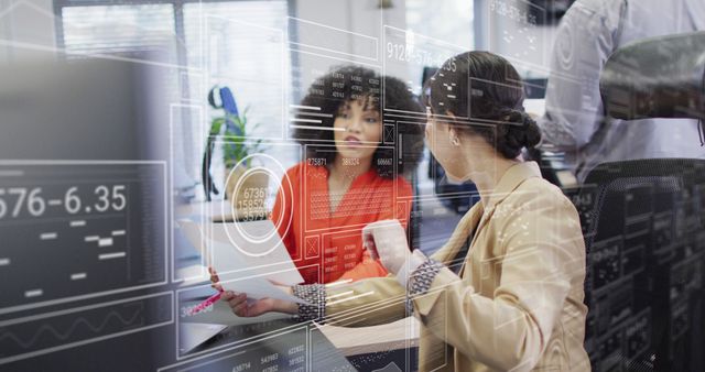 Diverse Businesswomen Analyzing Data in High-Tech Office Environment - Download Free Stock Images Pikwizard.com