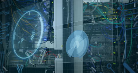 Digital Data Processing Over Server Cables with Futuristic Interface