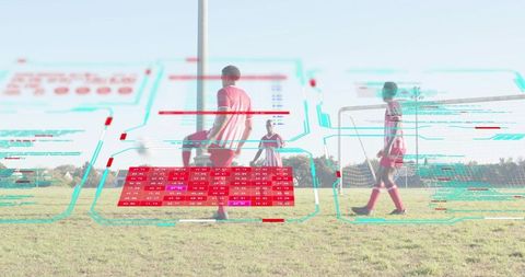 Youth Soccer Training with Futuristic HUD Overlay and Real-Time Performance Analytics