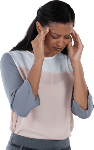transparent businesswoman suffering headache - Download Free Stock Videos Pikwizard.com