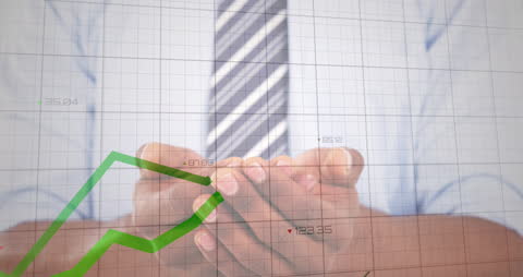 Businessman Analyzing Financial Growth Graph