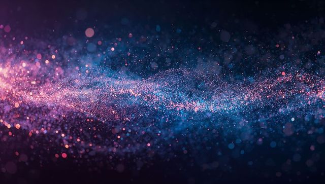 Vibrant Bokeh Light Wave with Glittering Particles