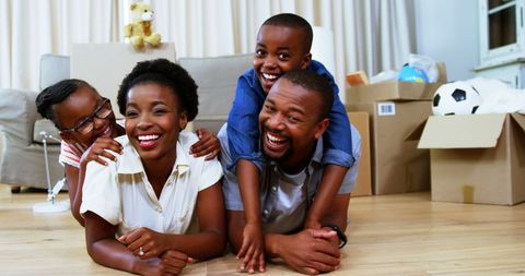 Happy Family Bonding at Home with Playful Moments