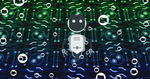 artificial intelligence robot with futuristic digital background - Download Free Stock Images Pikwizard.com