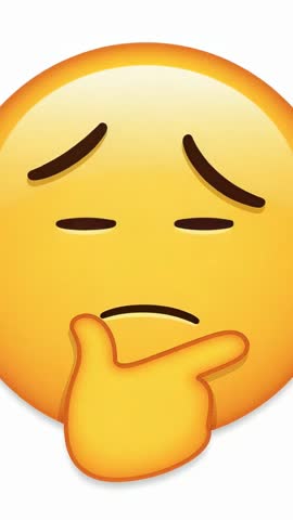 Thinking Face Emoji Pondering with Hand on Chin Vertical Video for Reactions and Messaging