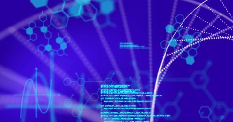 Abstract Digital DNA Science on Blue Background - Download Free Stock Images Pikwizard.com