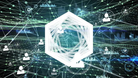 Digital Networking Concept with Geometric Overlay
