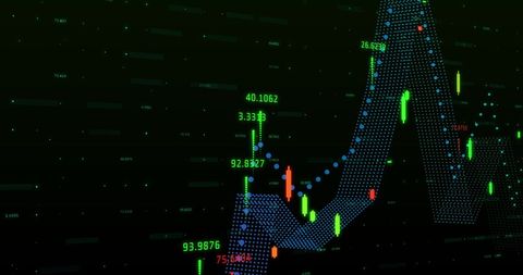Colorful Digital Stock Market Graph on Grid Background - Download Free Stock Images Pikwizard.com