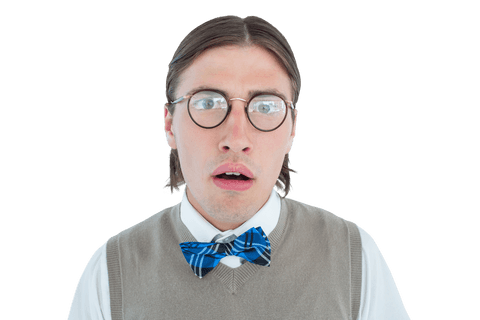 surprised geeky hipster with transparent background - Download Free Stock Videos Pikwizard.com
