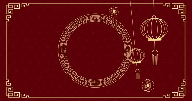 Chinese Lantern Design on Traditional Red Background - Download Free Stock Images Pikwizard.com