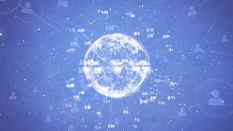 Global Digital Network with Virus Connections Animation