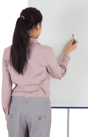 businesswoman painting on transparent easel rear view scene - Download Free Stock Videos Pikwizard.com