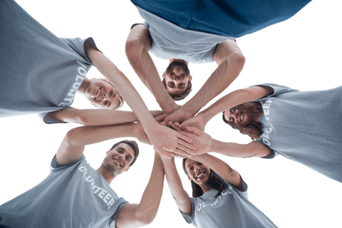 transparent team unity with volunteers stacking hands outdoors - Download Free Stock Videos Pikwizard.com
