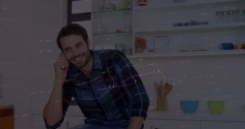 Businessman Analyzing Data in Modern Office