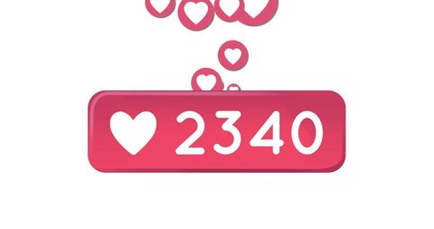 Rising Social Media Likes Counter Animating Romantic Connectivity