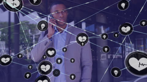 Businessman Connected Through Digital Network smartphone technology