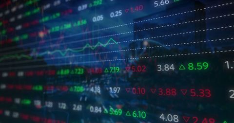 Stock Market Data Overlay with City Traffic Background - Download Free Stock Images Pikwizard.com