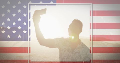 Celebrating American Spirit with Beach Selfie