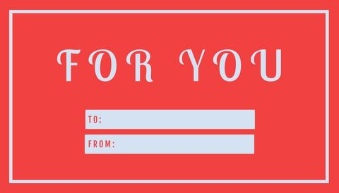 Vibrant Red FOR YOU Gift Tag Template with Personalized Fields - Download Free Stock Templates Pikwizard.com