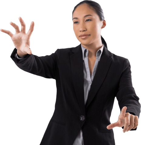 transparent businesswoman engaging with augmented reality - Download Free Stock Videos Pikwizard.com