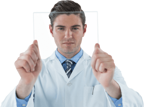 doctor examining transparent glass with confident look - Download Free Stock Videos Pikwizard.com