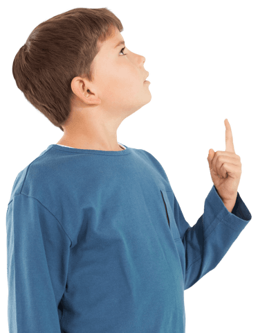 Surprised Caucasian Boy Pointing Up Isolated on Transparent Background - Download Free Stock Videos Pikwizard.com