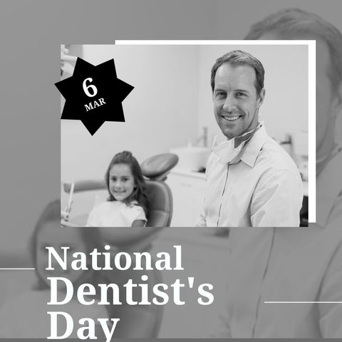 National dentist's day celebration with dentist and child patient
