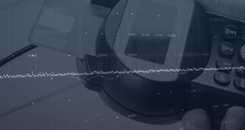 Digital Financial Concept with Payment Terminal and Data Visualization