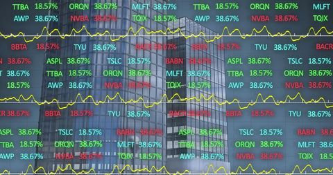 Stock Market Data Visualization with Skyscraper Background