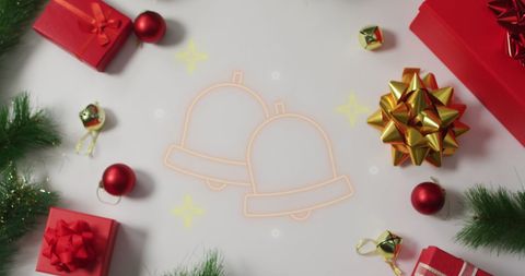 Festive Holiday Decor with Gifts and Ornaments - Download Free Stock Images Pikwizard.com
