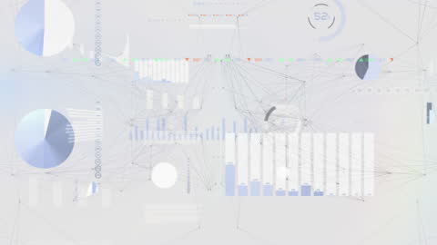 Abstract Data Network Animation on White Background