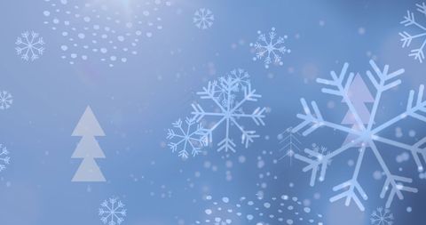 Scenic Winter Landscape with Falling Snowflakes