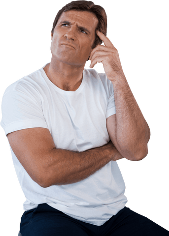 transparent background mature man thinking and pondering - Download Free Stock Videos Pikwizard.com
