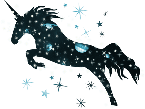 magical unicorn with stars silhouette on transparent background - Download Free Stock Videos Pikwizard.com