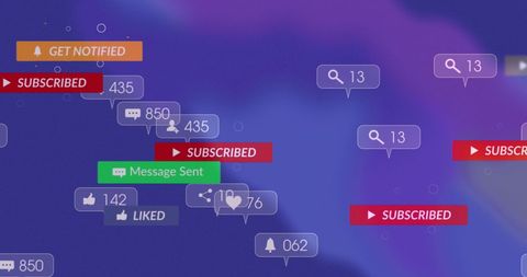 Social Media Notifications and Engagement Cluster - Download Free Stock Images Pikwizard.com