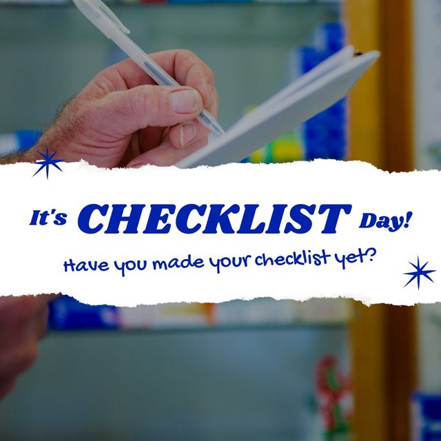 Image of checklist day over hands of caucasian senior man making notes - Download Free Stock Videos Pikwizard.com