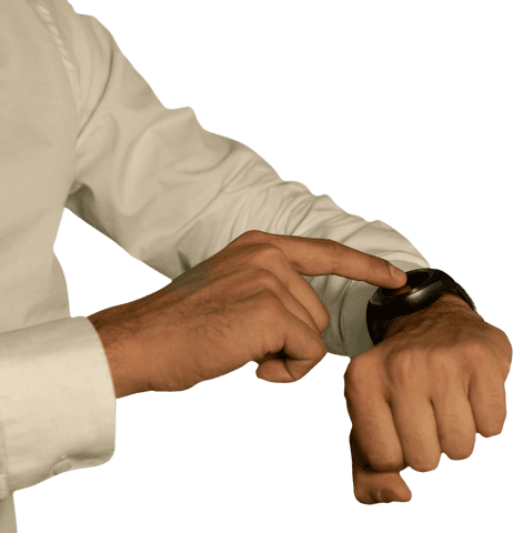 Person in White Sleeve Pointing to Smartwatch on Transparent Background - Download Free Stock Videos Pikwizard.com