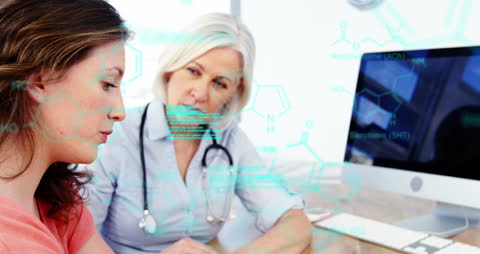 Doctor Analyzing Patient Data on Digital Interface