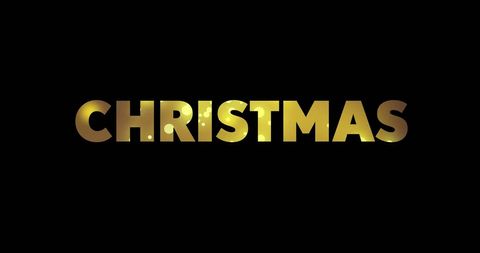 Golden Christmas Text with Festive Fairy Lights