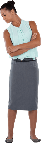 Businesswoman Standing with Arms Crossed on Transparent Background