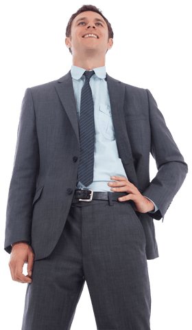 Cheerful Businessman in Formal Suit with Transparent Background