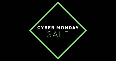 Cyber Monday Sale Banner with Geometric Green Frame - Download Free Stock Images Pikwizard.com