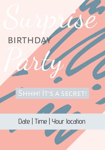 Playful surprise birthday party invitation design