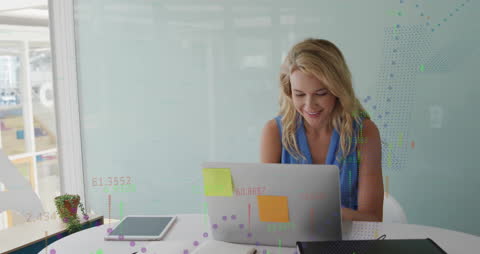 Businesswoman Analyzing Financial Data Animation