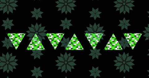 Green Geometric Triangles on Floral Background - Download Free Stock Images Pikwizard.com