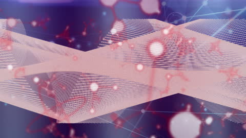 Digital DNA Helix and Molecules on Abstract Background